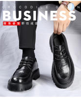 Nueva plataforma de moda, zapatos casuales, zapatos de cuero de punta grande para hombres de negocios británicos, cuero genuino - details 2