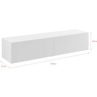 Mueble de TV de pared Evaton de 140 x 33 x 30 cm, mesa de centro flotante, consola de pared blanca de alto brillo. - details 16