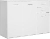 Aparador Armario de Cocina con 2 Puertas Buffet de Salón con 2 Cajones Estante Ajustable Estilo Moderno para Comedor 106x35x76cm Blanco Brillante - details 0