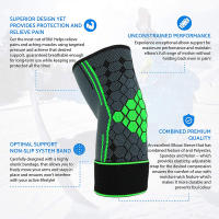 1Pair Sports Adjustable Elbow Compression Support Elbow Brace Sleeves with Strap for Fitness Running Basketball Volleyball - details 1