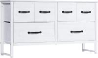 Cómoda con 6 cajones de tela, cómoda de dormitorio blanca, mueble de almacenamiento, muebles de dormitorio, cómoda para cocina, oficina, pasillo, mueble de TV con cajones - details 44