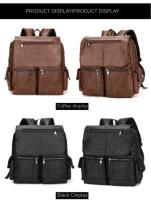 Bolsos de cuero retro pu, mochilas universitarias de moda para hombres, mochilas de computadora casuales, mochilas - details 15