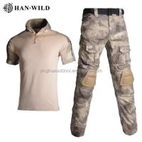 Hanye Traje de entrenamiento táctico de 10 bolsillos, camisa de camuflaje para senderismo y camping, protector de cinturón - details 8