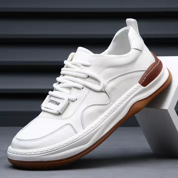 Cuero de vaca, cuero genuino, transpirable, versátil, deportivo, casual, zapatos para hombre - 1