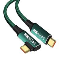 Línea de carga de un solo cabezal de 240w, carga rápida, ángulo de 90 grados, Cable de carga macho a macho, Cable USB C, Cable de datos - details 2