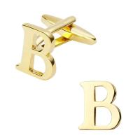 Gemelos de latón pulido a mano para hombre, joyería de alta calidad, chapado en oro, A-Z, 26 letras, moderno, nuevo - details 2