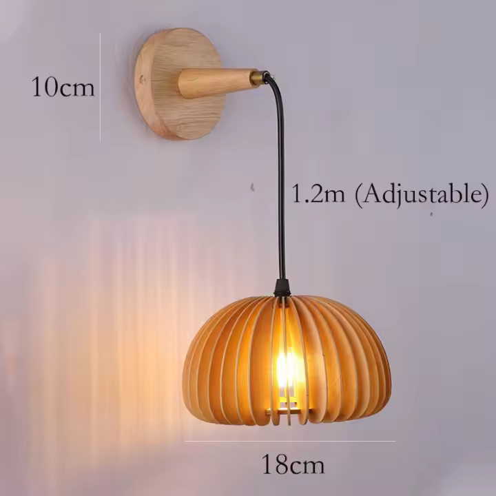 Lámpara De Pared de Estilo Japonés, wabi-sabi De Madera Sólida, Luz De Ambiente Para Dormitorio - 1