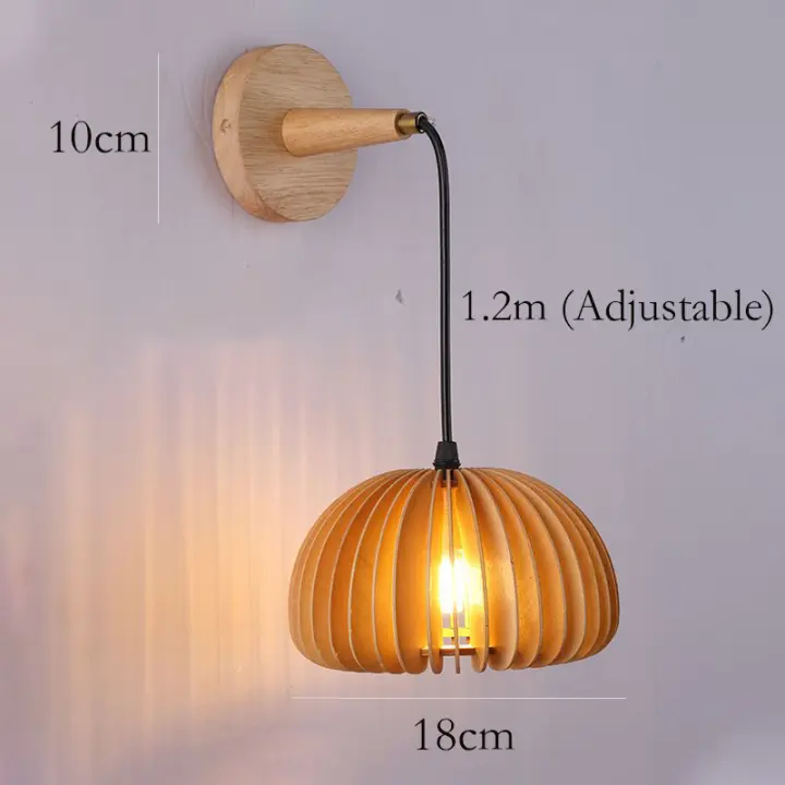 Lámpara De Pared de Estilo Japonés, wabi-sabi De Madera Sólida, Luz De Ambiente Para Dormitorio - 1