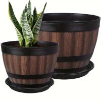 Barriles de whisky vintage, ETA circular de 9 pulgadas para interior y exterior, ETRO jugoso para jardines - details 3
