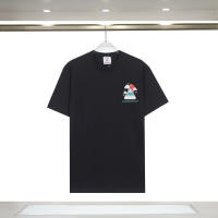 Camiseta Deportiva de Algodón Puro para Hombres Cuello Redondo, Estampado de Logotipo Delantero, Estilo Casual para el Verano - details 12