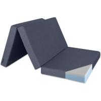 Colchón plegable viscoelástico con cierre y asa 120 x 190 x 10 cm con espuma D25 extra firme en loneta premium gris para furgonetas, viajes o invitados - details 18