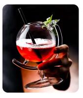 Vasos con forma de globo de 330ml y 11oz, taza para bebidas frías con cola de vino para restaurante occidental con pajita - details 7
