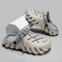 Zuecos casuales minimalistas con cordones unisex, zuecos cómodos antideslizantes suaves de moda, zapatos de moda para uso en interiores y exteriores, zapatos de moda, sandalias únicas - details 0