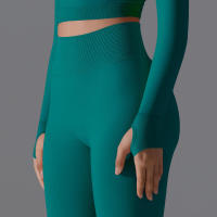 Pantalones deportivos lisos para mujer con elevación, ropa de yoga, leggings de gimnasio, entrenamiento para mujer, leggings sin costuras para mujer - details 16