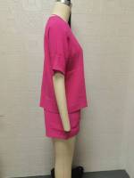 Traje de verano de dos piezas para mujer, conjuntos informales de Jersey, Tops y pantalones cortos, Blanco S - details 7