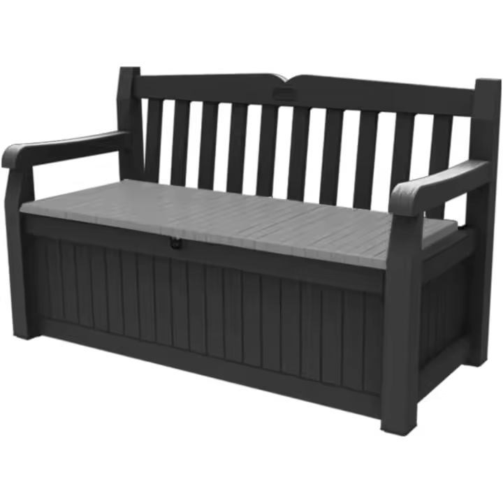 Baúl de Almacenamiento de Resina Grafito Capacidad de 265L Ideal para Ordenación de Jardín y Terraza 140 x 60 x 84 cm - 1