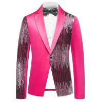 Blazer de lentejuelas con estilo para hombre, Chaqueta de traje ajustada, abrigo - details 14