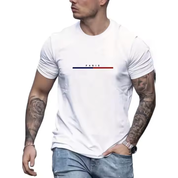 Camiseta Corta Casual de Impresión Digital 2025 Elástica para Mancillas Diarias - 1