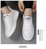 2025 primavera y otoño zapatos de los hombres nuevos deportes zapatos de cuero de los hombres de cuero suave plataforma tendencia zapatos blancos versátil estudiante zapatos de junta zapatos casuales - details 4