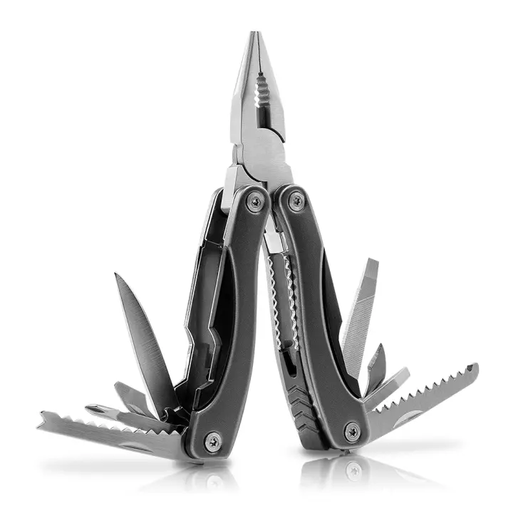 Cuchillo Plegable Portátil de Acero Inoxidable Multiherramienta de 15 Herramientas para Supervivencia al Aire Libre Corta Cables, Alicates, Sierra de Plegado - 1