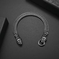 Pulsera de serpiente de doble cabeza del zodiaco para hombres, hebilla de anillo de acero inoxidable, pulsera Punk, accesorios de joyería para fiesta de motocicleta - details 7