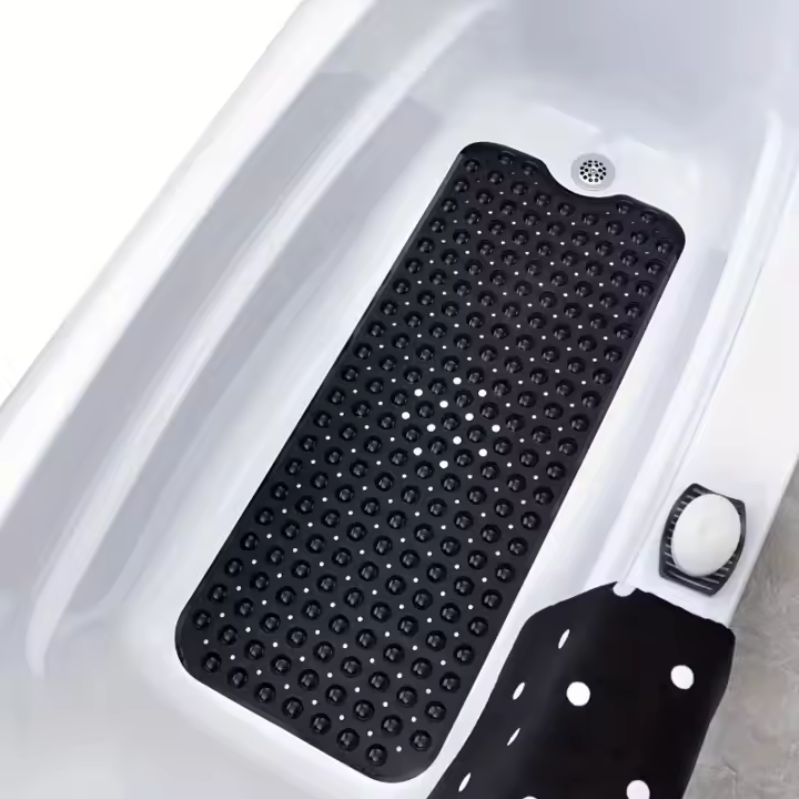 1Pc alfombra de ducha antideslizante alfombra de bañera con orificios de drenaje y ventosas lavable a máquina hogar baño ducha alfombra baño - 1