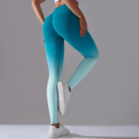 Yoga degradado para mujer, leggings de gimnasio de cintura alta, pantalones deportivos sin costuras, pantalones de entrenamiento para correr - details 34