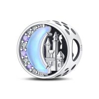 Pulsera de plata de dos tonos con colgante triple celestial de cuentas en forma de corazón para la fabricación de joyas - details 51