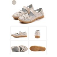 zapatos de piel auténtica para mujer, sandalias huecas blancas, mocasines planos de verano, talla grande 41 42 - details 7