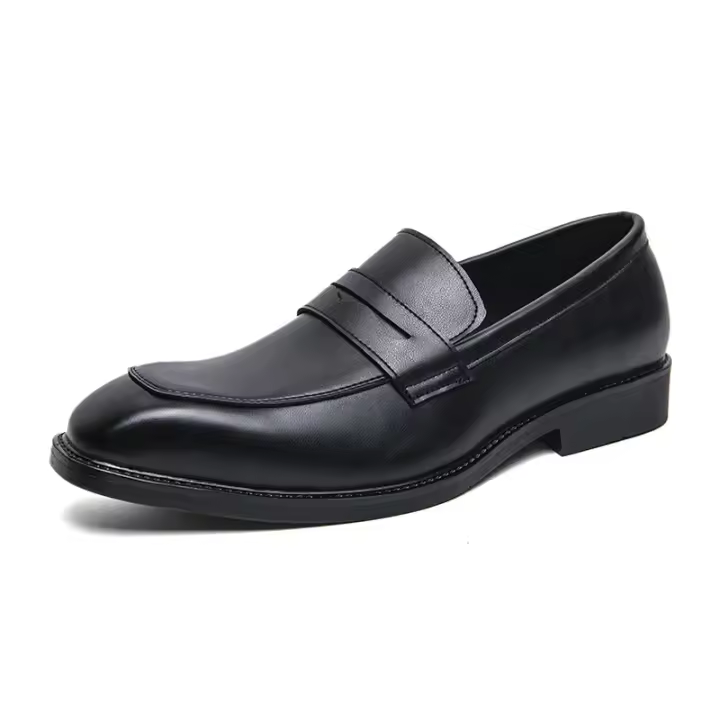 Zapatos de cuero con diseño de pie sonriente a la moda para hombre, versión coreana, zapatos de cuero pequeños formales. - 1