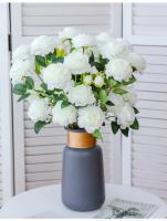 Ramo de flores artificiales de peonía de 3 cabezas, estilo europeo, decoración del hogar, jardín, sala de estar, suministros de fiesta de boda, flores falsas - details 3