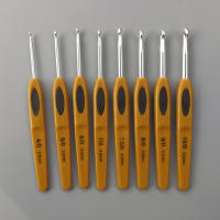 Gancho ergonómico de aluminio suave para ganchillo, hilo de tejer para manualidades, 8 piezas - details 1