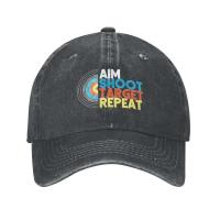 Moda objetivo disparar objetivo repetir tiro con arco deportes hombres mujeres béisbol desgastado gorras de mezclilla sombrero clásico entrenamiento regalo gorra de sol - details 0