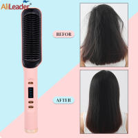 Peine caliente 3 en 1 para peinar el cabello, alisador y rizador profesional, peine eléctrico de calentamiento rápido - details 8