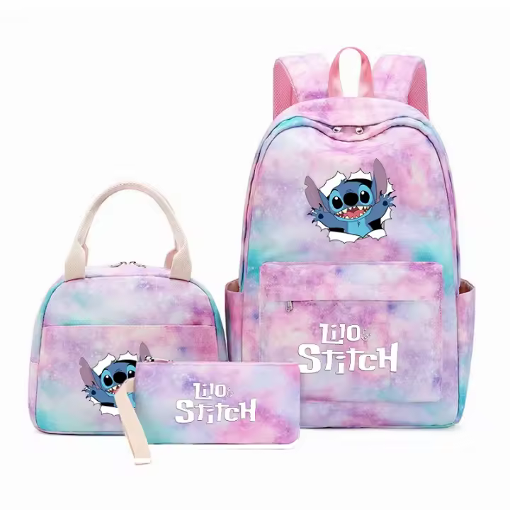 Mochila de LILO Stitch para estudiantes y adolescentes, juego de 3 piezas, bolsa de almuerzo, bolsa de viaje en color, mochila - 1