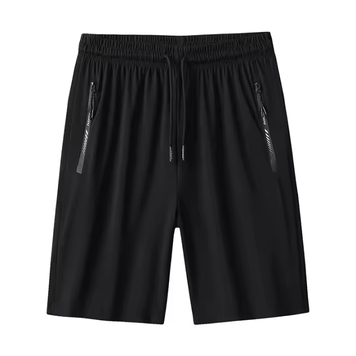 Pantalones cortos informales grandes de seda helada para hombre, ropa de playa, cintura elástica, verano - 1