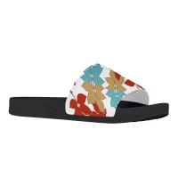 Zapatillas planas del logotipo de las sandalias de goma de los hombres del diapositivo del llano del negro del diseño de la bandera americana de moda - details 6