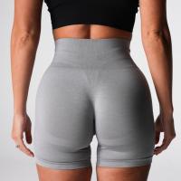Nylon de poliéster catiónico de estilo europeo y americanoABPantalones cortos de Yoga sin costuras de flor oscura con elevación de cadera grande de hilo de alta elasticidad pantalones de Fitness - details 0