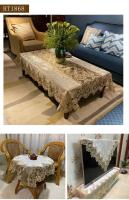 Mantel ENCE de lujo para salón, funda para dormitorio, papel tapiz para fiesta, bordado blanco americano, decoración de mesa de comedor - details 4