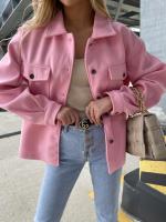 Abrigo de lana de manga larga con un solo pecho para viajeros de color sólido de nueva moda - details 0