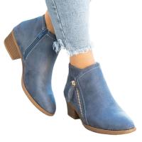 Mujer – Botines con tacón cuadrado – Botines con Cremallera – Tacón Medio – Estilo Casual – Cómodos – Moda - details 6