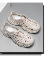 Nueva moda zapatos de playa para hombre, sandalias huecas de verano, suela gruesa antideslizante, tendencia, zapatos con agujeros. - details 9