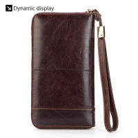 Cartera de Cuero Retro Resistente al Desgaste Estilo Cuadrado Horizontal Cierre de Cremallera - details 0