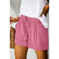 Shorts casuales para mujer verano 2025 cintura alta pantalones anchos de sarga estilo europeo y americano - details 4