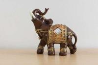 Escultura de estatua de Animal, Feng Shui de la suerte, accesorios de decoración del hogar, adornos de elefante de resina para oficina - details 10