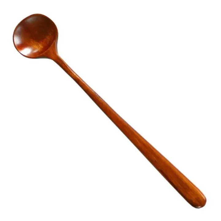 1 cuchara de madera aleatoria, mezcla de madera, Mango largo, mezcla de cocina de madera - 1