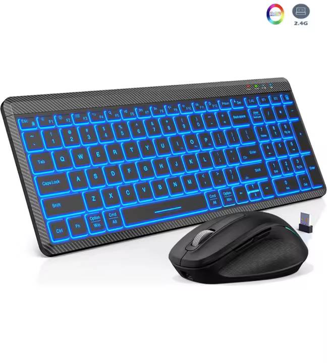 2,4G Bluetooth inalámbrico de doble modo recargable, combinación de teclado y ratón, respuesta rápida sin retraso - 1