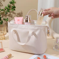 Neceser de gran capacidad para mujer, neceser de viaje impermeable de cuero portátil, bolsa de almacenamiento de cosméticos - details 3