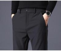 Pantalones gruesos de invierno para hombre, nuevos pantalones elásticos ajustados de negocios cálidos de moda coreana, pantalones clásicos de felpa de marca masculina - details 18