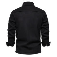 Suéter de manga larga con solapa para hombre, cárdigan con bolsillo, decoración, Color sólido, novedad de otoño e invierno, 2024 - details 12